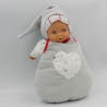 Doudou baby pouce poupée gris blanc rouge étoiles COROLLE