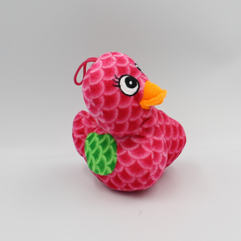 Peluche canard rose vert FOREST DISTRIBUTION