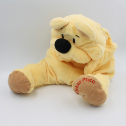 Ancienne peluche doudou chien ours jaune beige Rumple FISHER PRICE Vintage