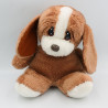 Ancienne peluche chien marron blanc regard triste