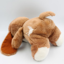 Ancienne peluche chien marron blanc regard triste APPLAUSE 