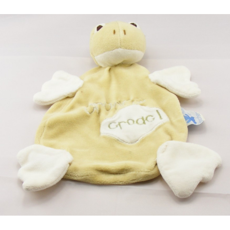 Doudou plat grenouille verte croac EVEIL ET TENDRESSE 