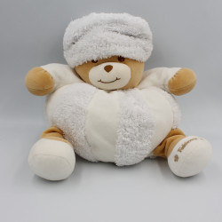 Doudou ours blanc neige bonnet Russe TAKINOU