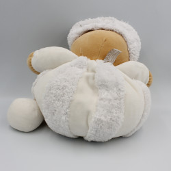 Doudou ours blanc neige bonnet Russe TAKINOU