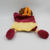 Doudou et Compagnie plat marionnette lion rouge jaune avec bébé singe