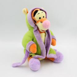 Peluche Tigrou en robe de chambre peignoir vert mauve DISNEY