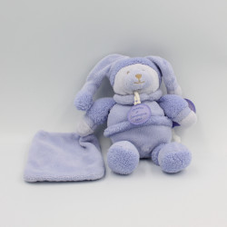 Doudou et compagnie ours Douceur Macaron mauve lavande mouchoir