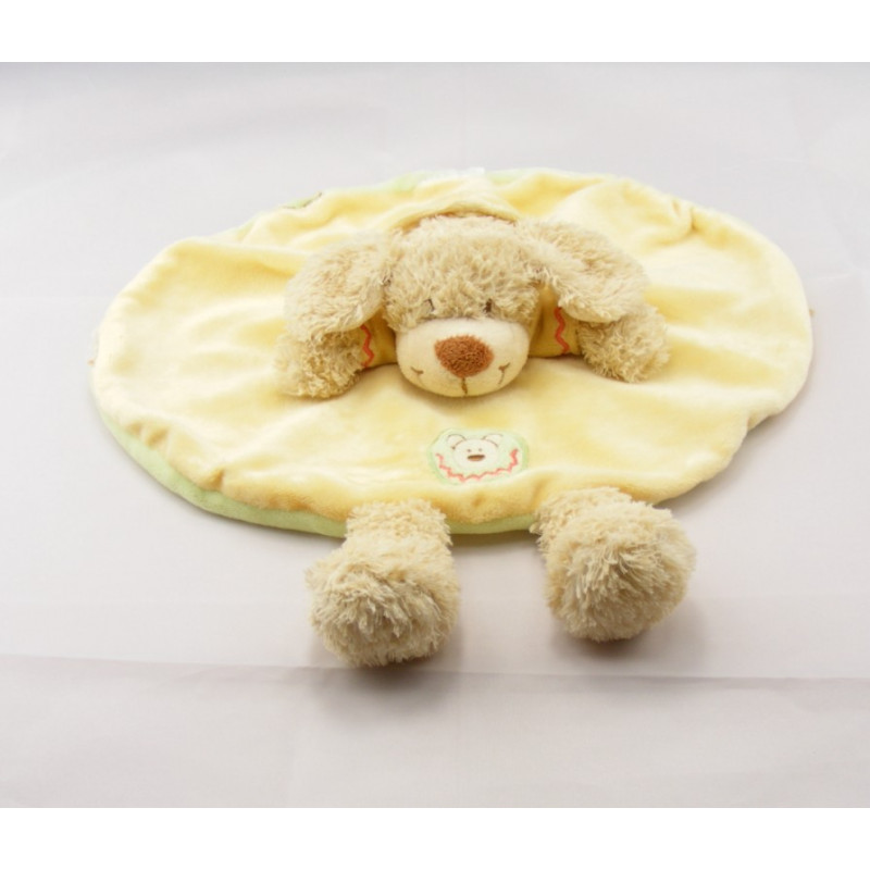 Doudou plat chien sweat capuche jaune NICOTOY