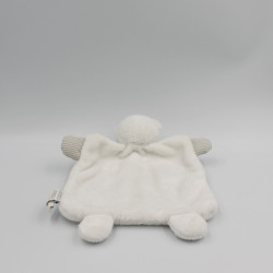 Doudou plat ours blanc gris Toute Petite Jacadi Parfum JACADI