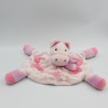 Doudou plat rond rose cheval ane coeur KIMBALOO