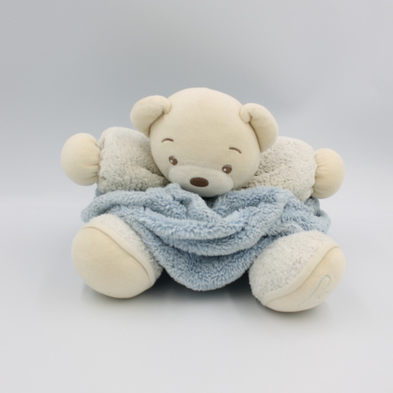 Doudou ours plume bleu blanc KALOO