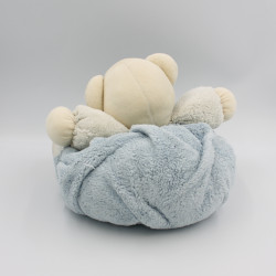 Doudou ours plume bleu blanc KALOO