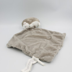 Doudou hérisson beige blanc mouchoir SERGENT MAJOR