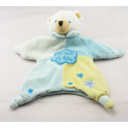 Doudou marionnette ours bleu vert UN REVE DE BEBE