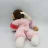 Ancienne Peluche singe marron beige rose mauve NOUNOURS