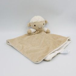 Doudou plat mouton beige blanc KING BEAR