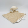 Doudou plat mouton beige blanc KING BEAR