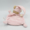 Doudou plat ours rose lune étoiles NICOTOY