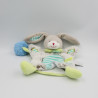 Doudou et compagnie marionnette lapin beige marron vert LOVELY PISTACHE