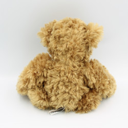 Peluche ours beige marron noeuds rose BUKOWSKI