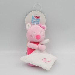 Doudou souris rose mouchoir oiseau SUCRE D'ORGE