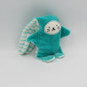 Doudou plat lapin bleu blanc rayé double face CATIMINI