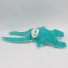 Doudou plat lapin bleu blanc rayé double face CATIMINI