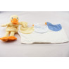 Doudou plat canard vert jaune mouchoir SUCRE D'ORGE