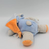 Doudou luminescent lapin chien gris bleu orange étoile BABY NAT