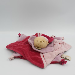 Doudou plat noeuds ours rose BABY NAT