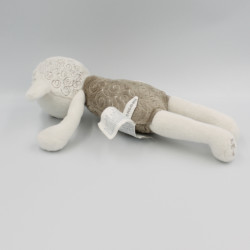 Doudou mouton agneau blanc gris OBAIBI