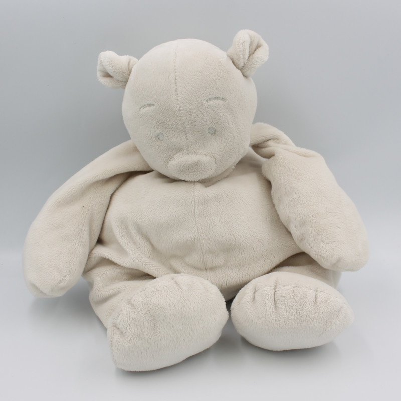 Grand Doudou ours beige gris Tonton Tidou NOUKIE'S