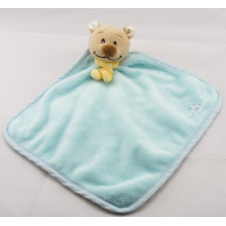 Doudou plat ours bleu jaune KIMBALOO