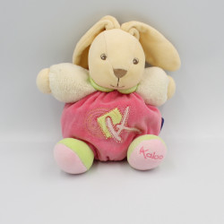 Doudou lapin patapouf rose blanc vert K sporty KALOO