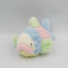 Ancienne peluche poisson bleu rose blanc vert NOUNOURS