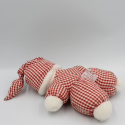 Doudou lutin poupée vichy rouge TARTINE ET CHOCOLAT