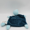 Doudou plat raton renard indien bleu blanc plume MOTS D'ENFANTS