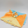 Doudou plat dinosaure orange bleu jaune KIABI KITCHOUN