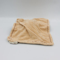 Doudou plat ours beige coeur BIODOURS