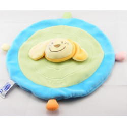 Doudou plat rond bleu vert chien CHICCO