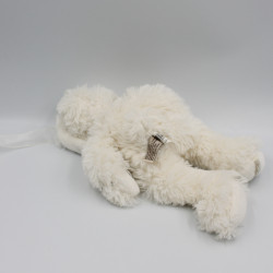 Doudou lapin blanc noeud BUKOWSKI
