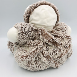 Doudou ours fourrure marron capuche KALOO