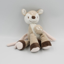 Doudou musical faon biche beige marron rose NATTOU