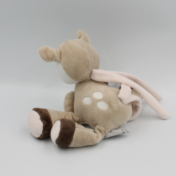 Doudou musical faon biche beige marron rose NATTOU
