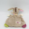 Doudou plat ane cheval beige rose vert TIGEX