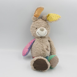 Doudou lapin beige marron jaune rose vert bleu rouge pois NICOTOY