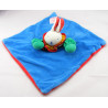Doudou plat Lapin bleu vert rouge Moulin Roty 