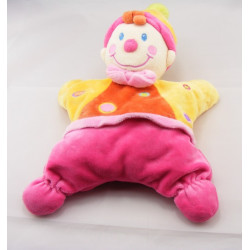Doudou semi plat rose clown NICOTOY