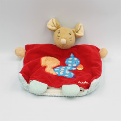 Doudou plat souris rouge bleu écureuil KALOO