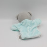 Doudou plat marionnette ours blanc bleu étoiles TOM & ZOE